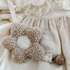 Flower plush pacifier clip