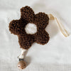 Flower plush pacifier clip