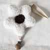 Flower plush pacifier clip