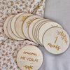 Wooden birth tablet set