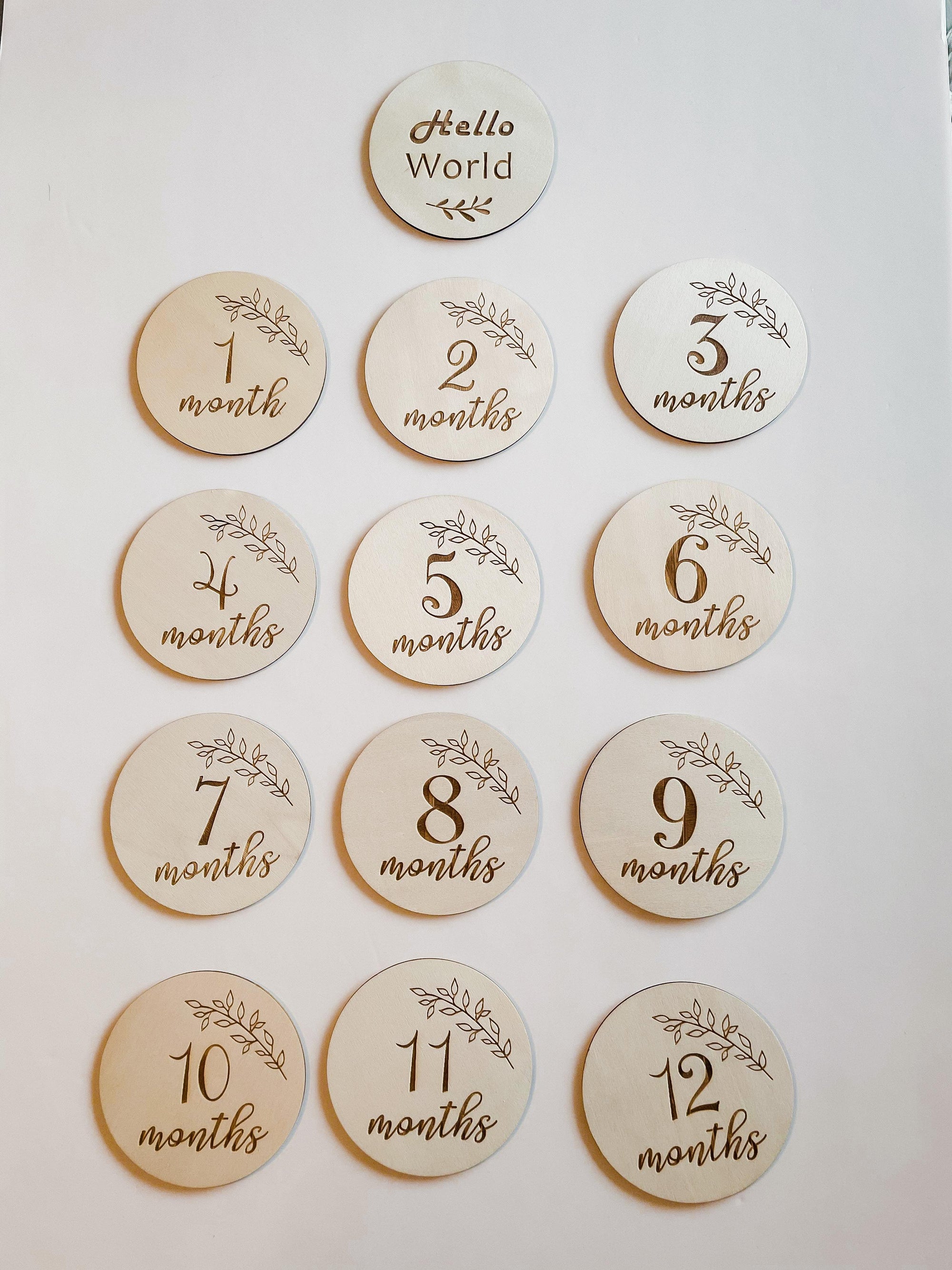 Wooden birth tablet set